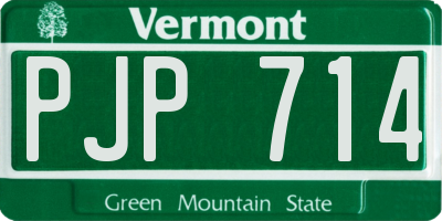 VT license plate PJP714