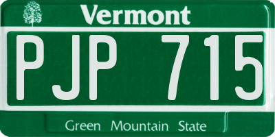 VT license plate PJP715