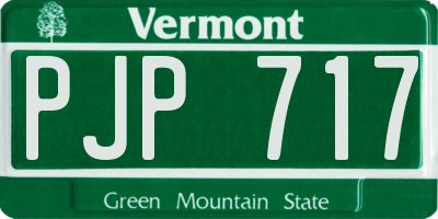 VT license plate PJP717