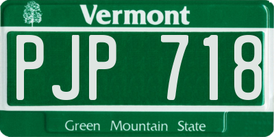 VT license plate PJP718