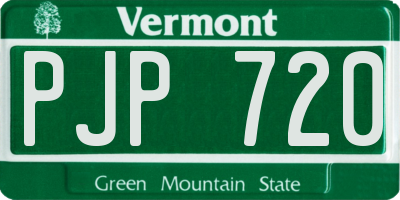 VT license plate PJP720