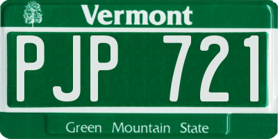 VT license plate PJP721