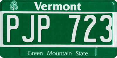 VT license plate PJP723