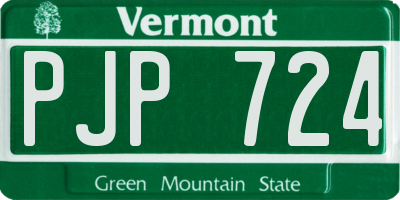 VT license plate PJP724
