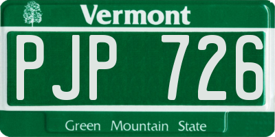VT license plate PJP726