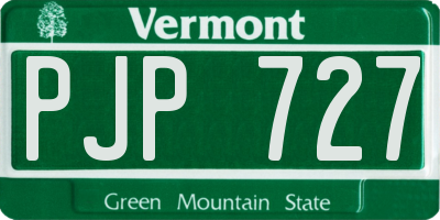 VT license plate PJP727