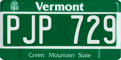 VT license plate PJP729