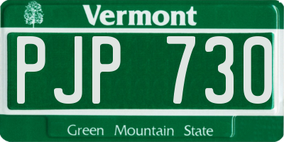 VT license plate PJP730