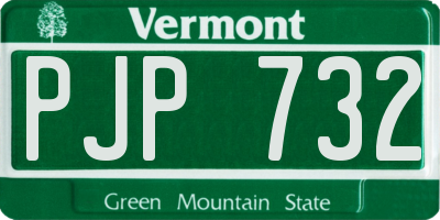 VT license plate PJP732
