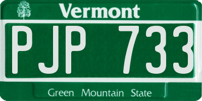 VT license plate PJP733