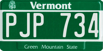 VT license plate PJP734
