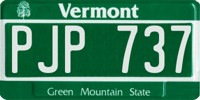 VT license plate PJP737