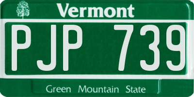 VT license plate PJP739