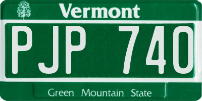 VT license plate PJP740