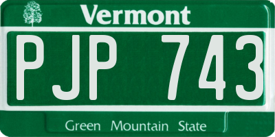VT license plate PJP743