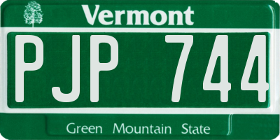 VT license plate PJP744