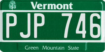VT license plate PJP746
