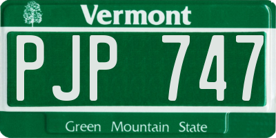 VT license plate PJP747