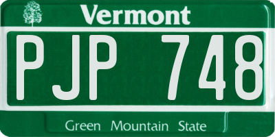 VT license plate PJP748