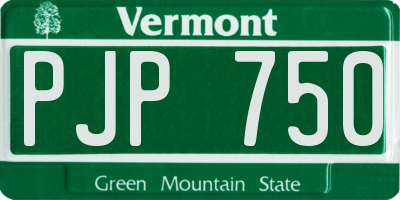 VT license plate PJP750