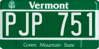 VT license plate PJP751