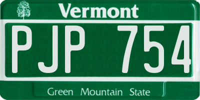 VT license plate PJP754