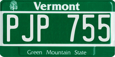 VT license plate PJP755