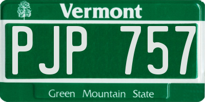 VT license plate PJP757