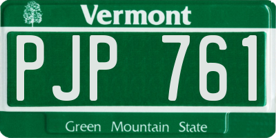 VT license plate PJP761