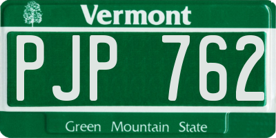 VT license plate PJP762