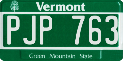 VT license plate PJP763