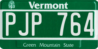 VT license plate PJP764