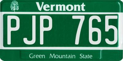 VT license plate PJP765