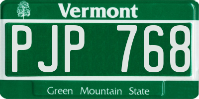 VT license plate PJP768
