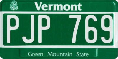 VT license plate PJP769