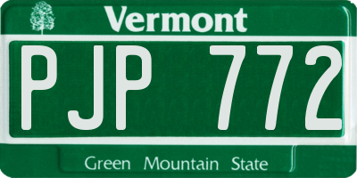 VT license plate PJP772