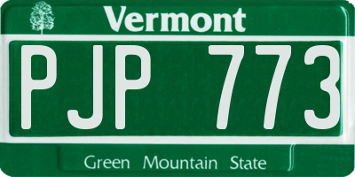 VT license plate PJP773
