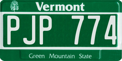 VT license plate PJP774