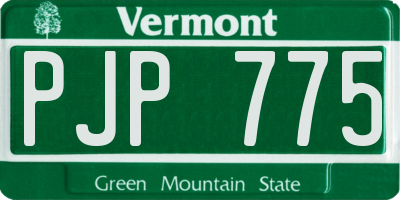 VT license plate PJP775