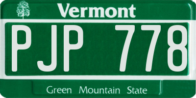 VT license plate PJP778