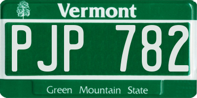 VT license plate PJP782