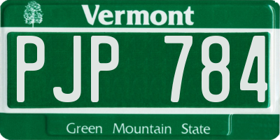 VT license plate PJP784