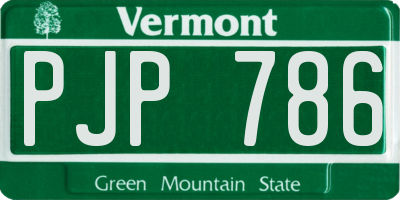 VT license plate PJP786