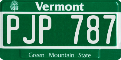 VT license plate PJP787