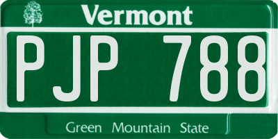 VT license plate PJP788