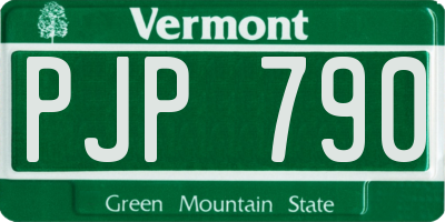 VT license plate PJP790