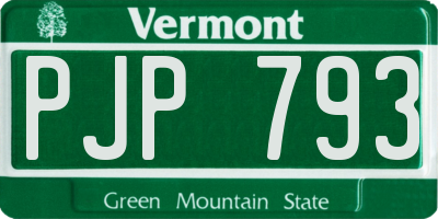 VT license plate PJP793