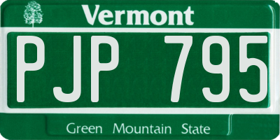 VT license plate PJP795