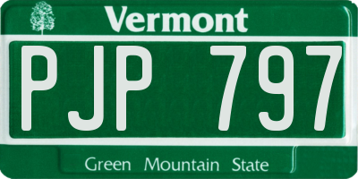 VT license plate PJP797