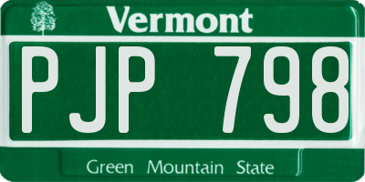 VT license plate PJP798
